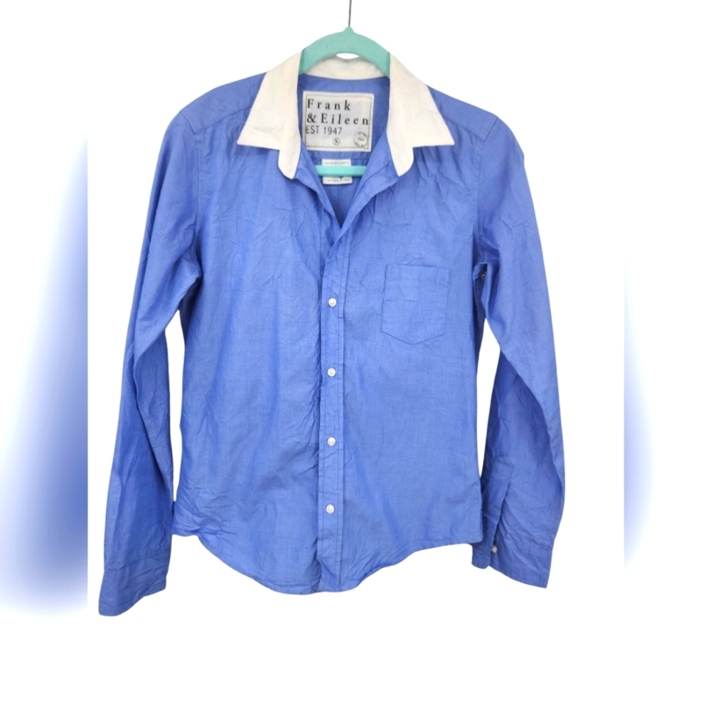 Frank & Eileen Blue Long Sleeve Notched Collar Shirt